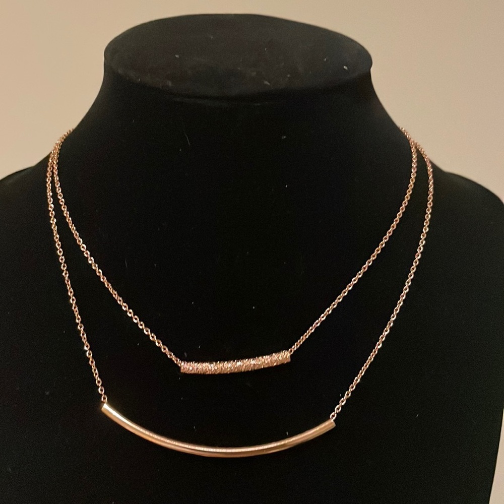 8in double rose gold color sutil necklace